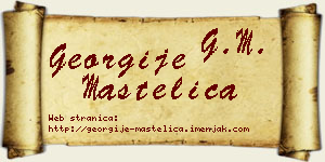 Georgije Mastelica vizit kartica